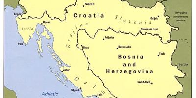 Karta Bosni i Hercegovini i u susjednim zemljama