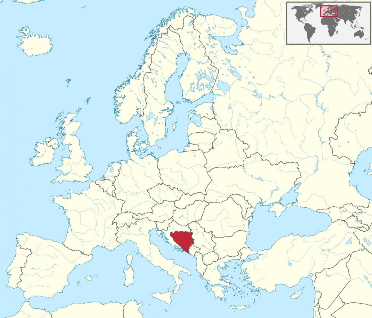 Bosna na karti Europe