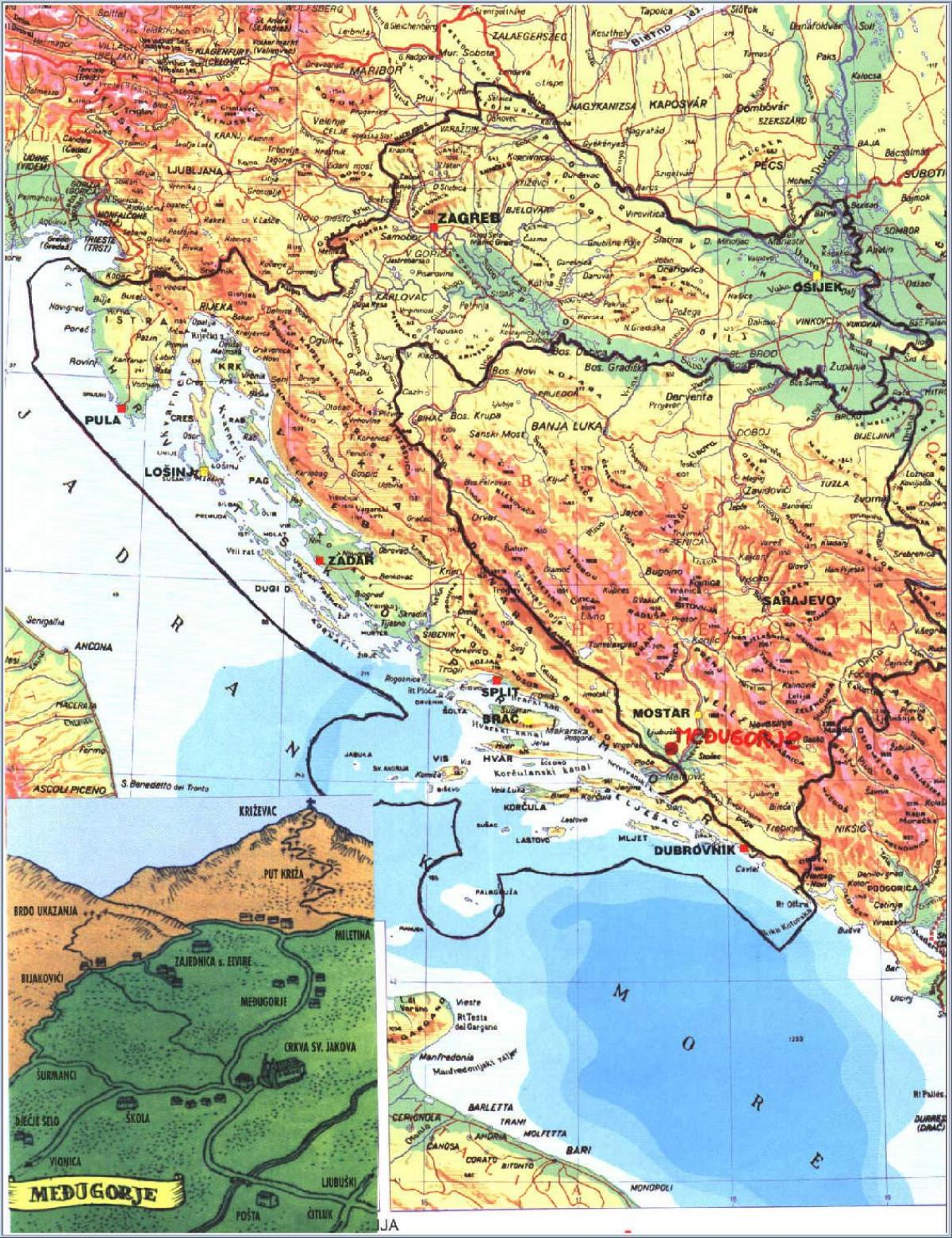 karta međugorje, Bosna i Hercegovina