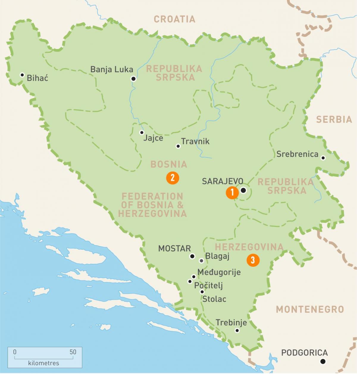 Karta Sarajevo Bosni
